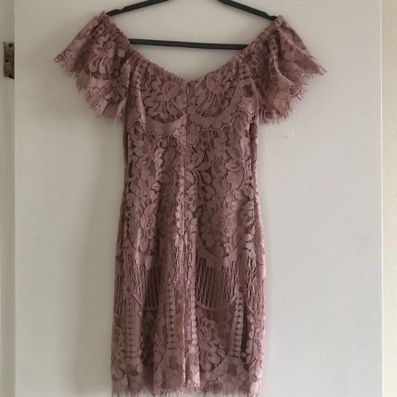 Wayf Venice Off the Shoulder Lace Minidress - Picture 6 of 6